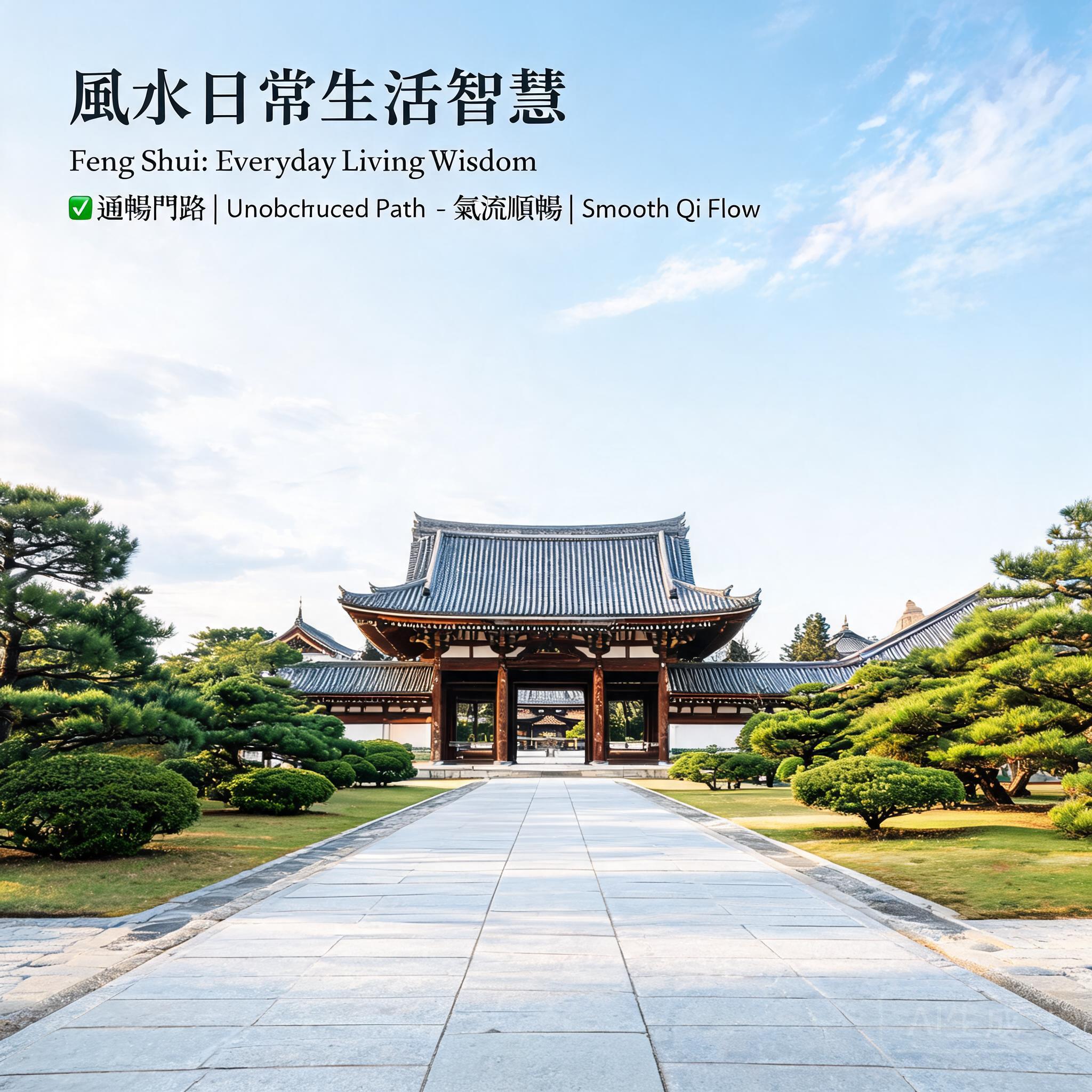 Photo of the open, uncluttered entry path leading to Horyu-ji’s main gate, with no obstacles blocking visitor flow