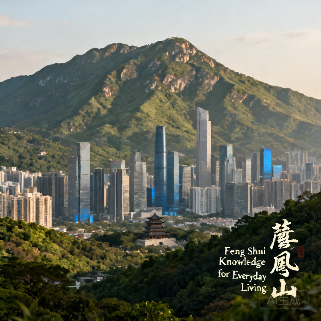 Panoramic photo of Canton Baiyun Mountain facing south toward Guangzhou CBD ALT TEXT: Panoramic view of Canton Baiyun Mountain, the primary backing feng shui mountain for Guangzhou, looking south toward the city CBD