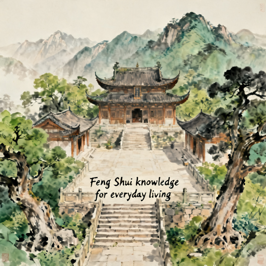 Photo of the historic Nengren Temple on Baiyun Mountain’s main peak