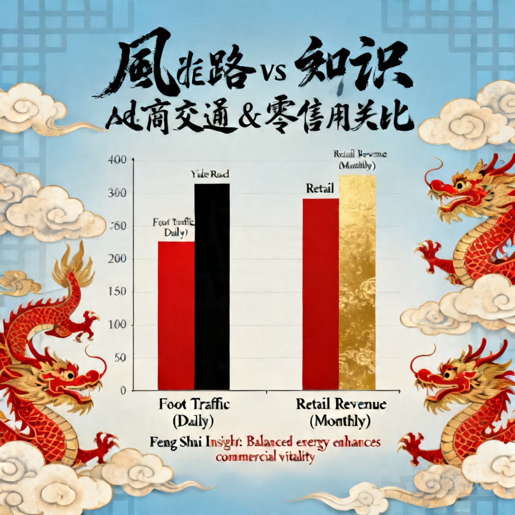 Data graphic: Bar chart comparing foot traffic and retail revenue of Yide Road vs adjacent commercial blocks