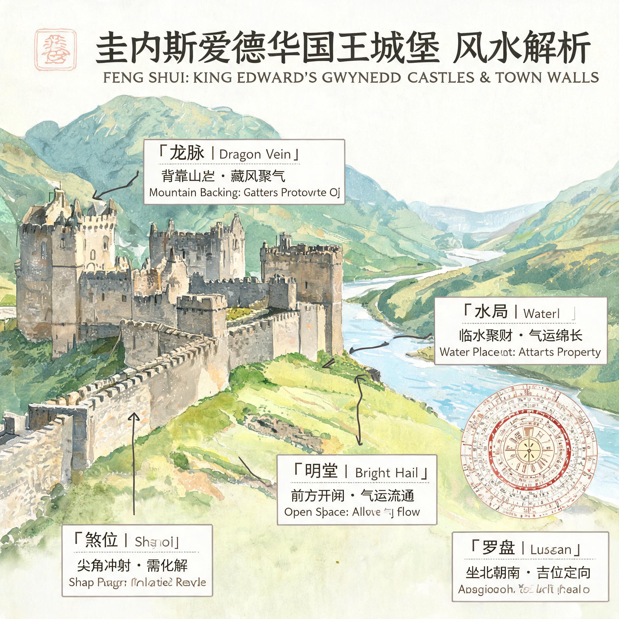 Feng Shui knowledge for everyday living illustration for castles and town walls of king edward in gwynedd full feng shui analysis