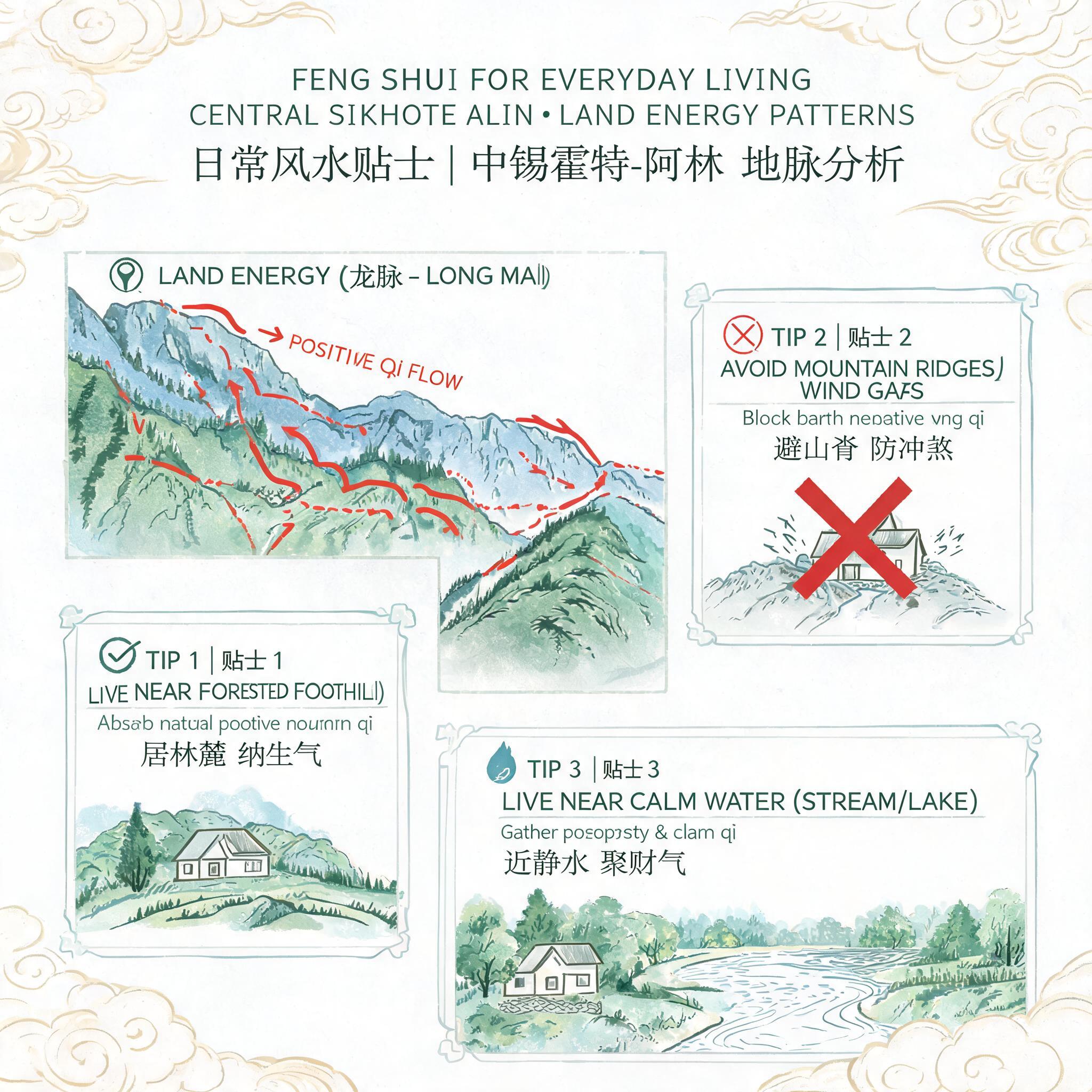 Feng Shui knowledge for everyday living illustration for central sikhote alin feng shui analysis land energy patterns practical takeaways
