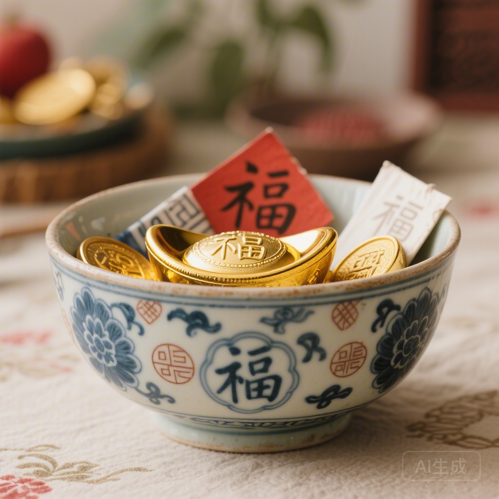 Photo: Budget DIY wealth bowl made with a thrifted ceramic bowl and common household items