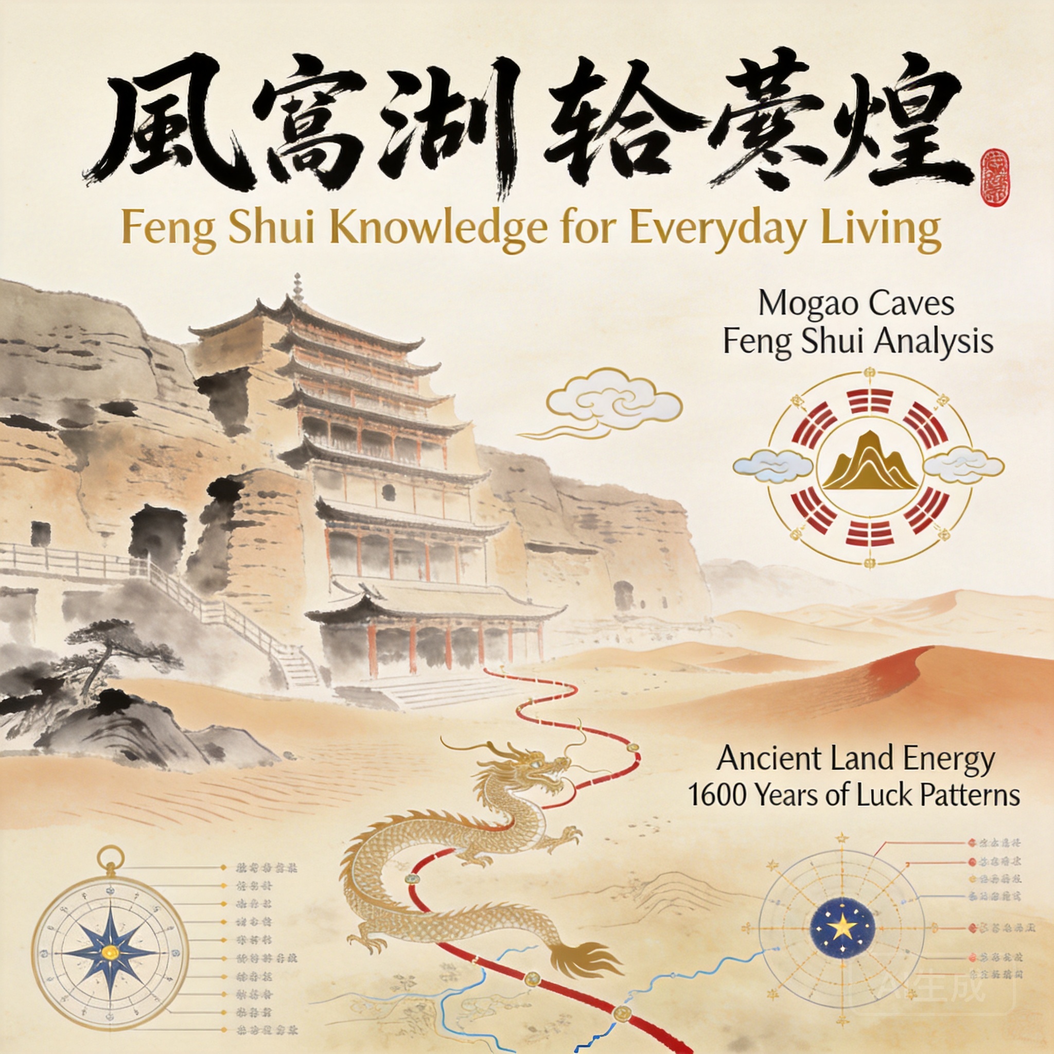 風水生活化知識插圖：莫高窟風水分析、古代地氣、1600年運勢格局