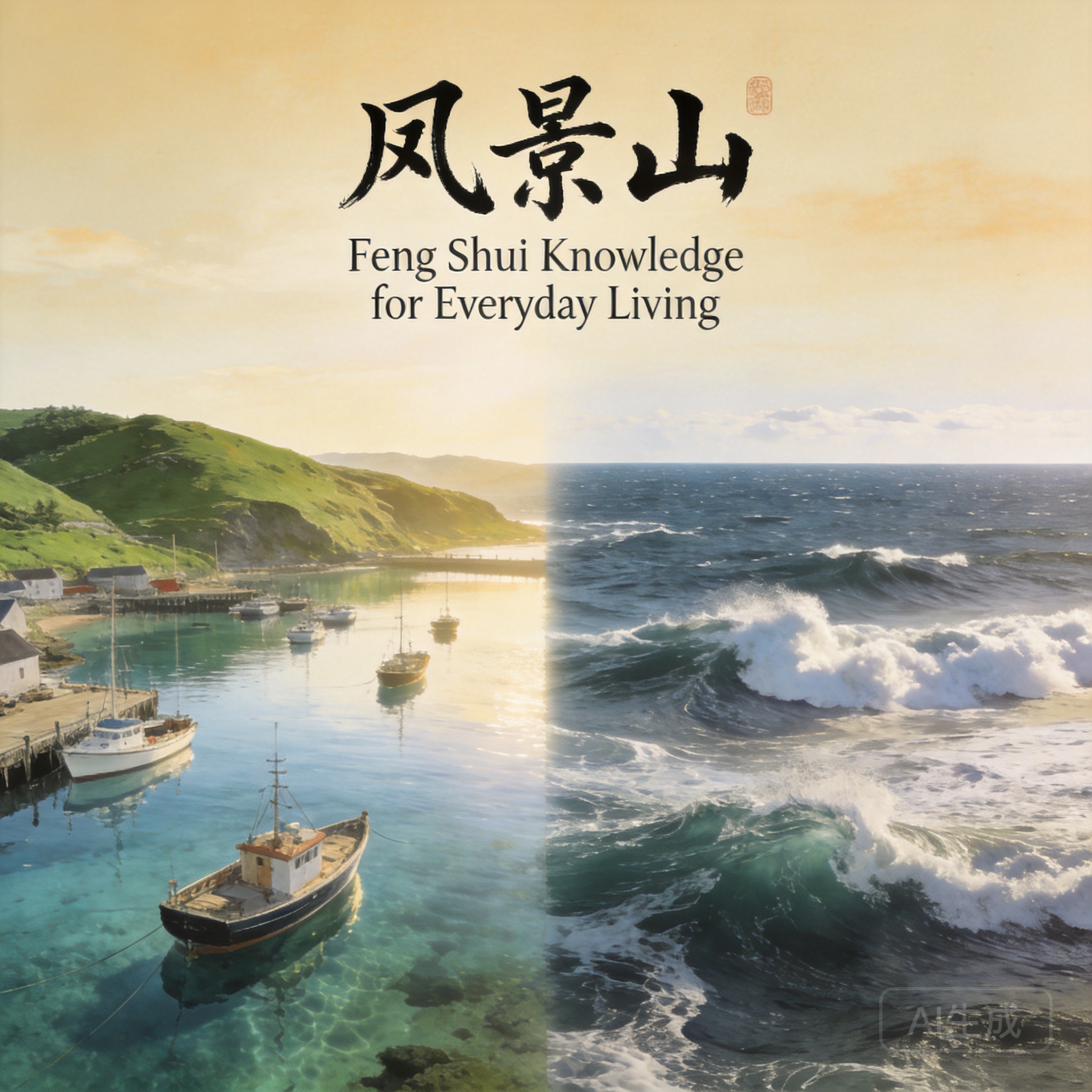 晴朗天氣下雷德灣平靜內港，以及寬400公尺的灣口外洶湧開放大西洋海浪的對比照片
