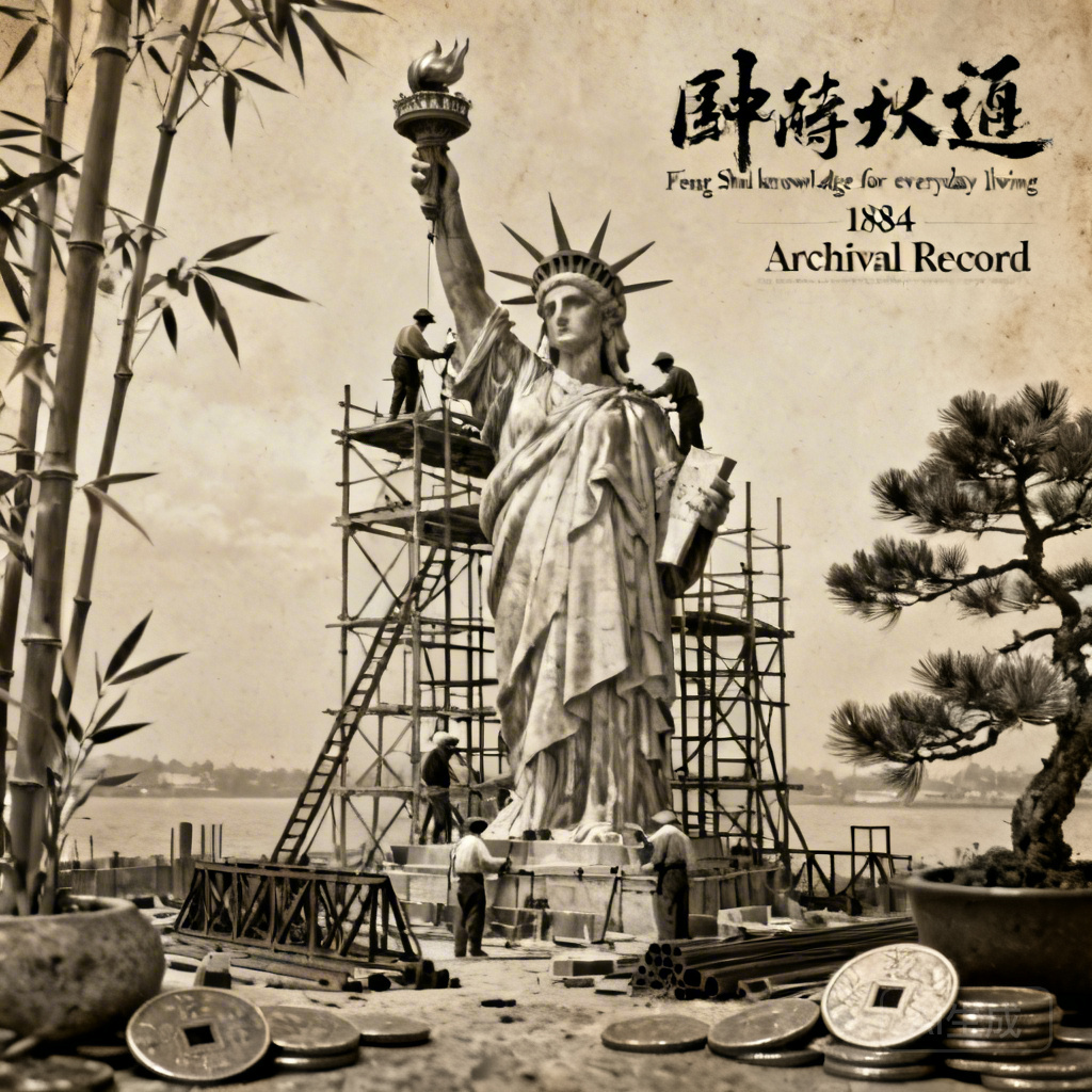 Archival photo: Statue of Liberty under construction in 1884