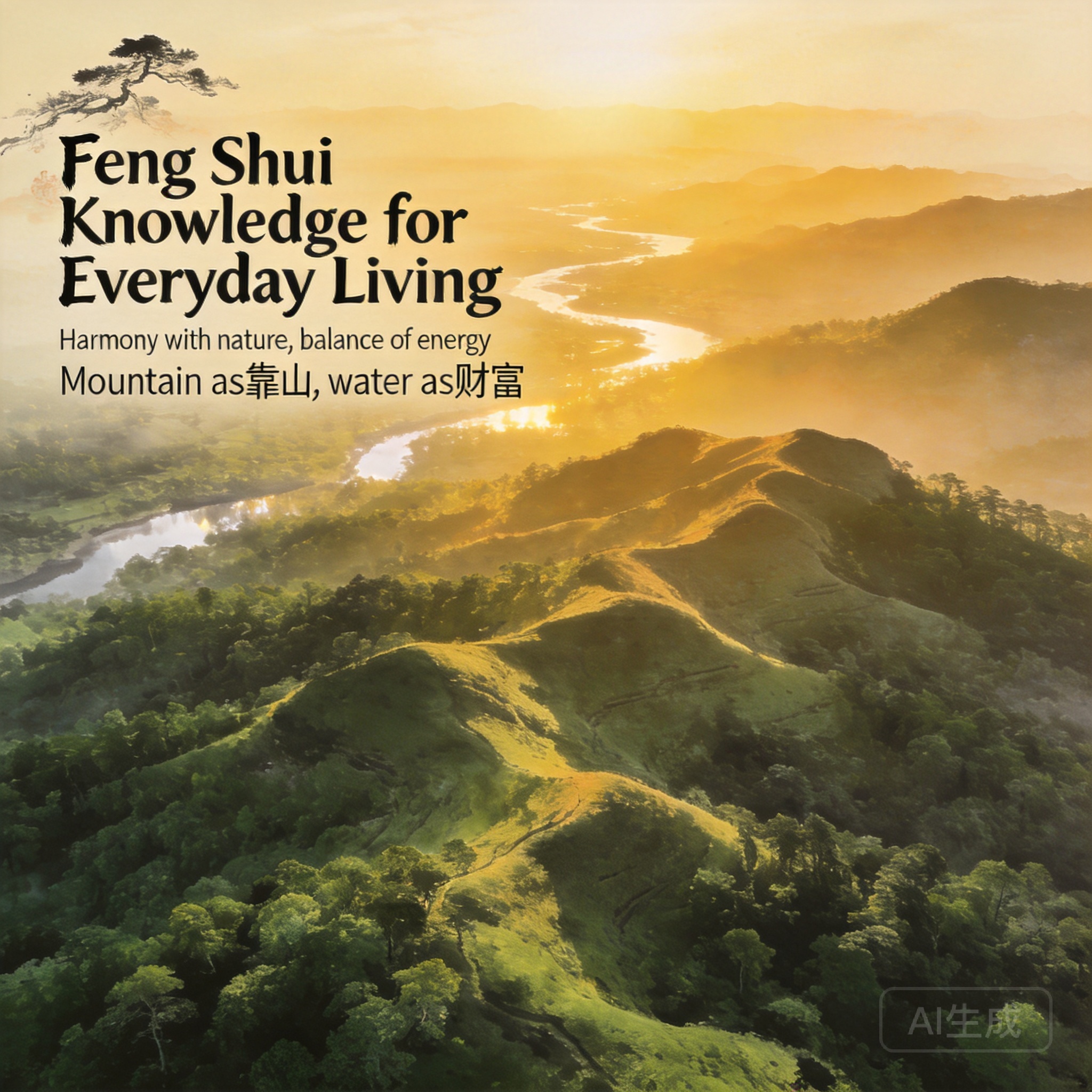 日出時西高止山起伏稜線的空拍全景，可見茂密的綠色森林覆蓋與遠處的河谷