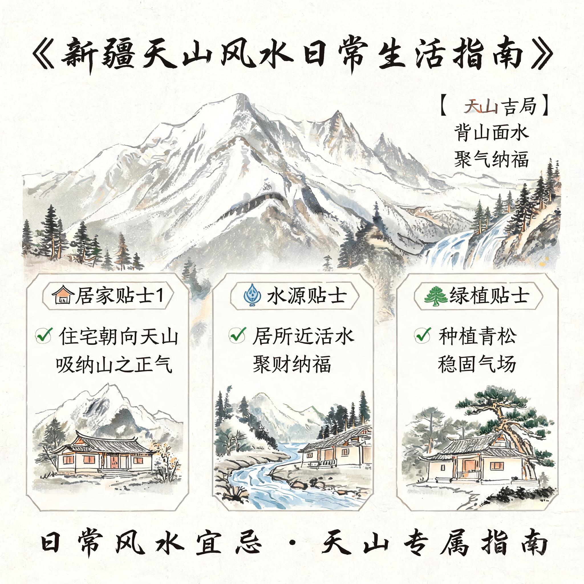 適用於日常生活的風水知識插圖：給好奇愛好者的新疆天山風水分析完整指南