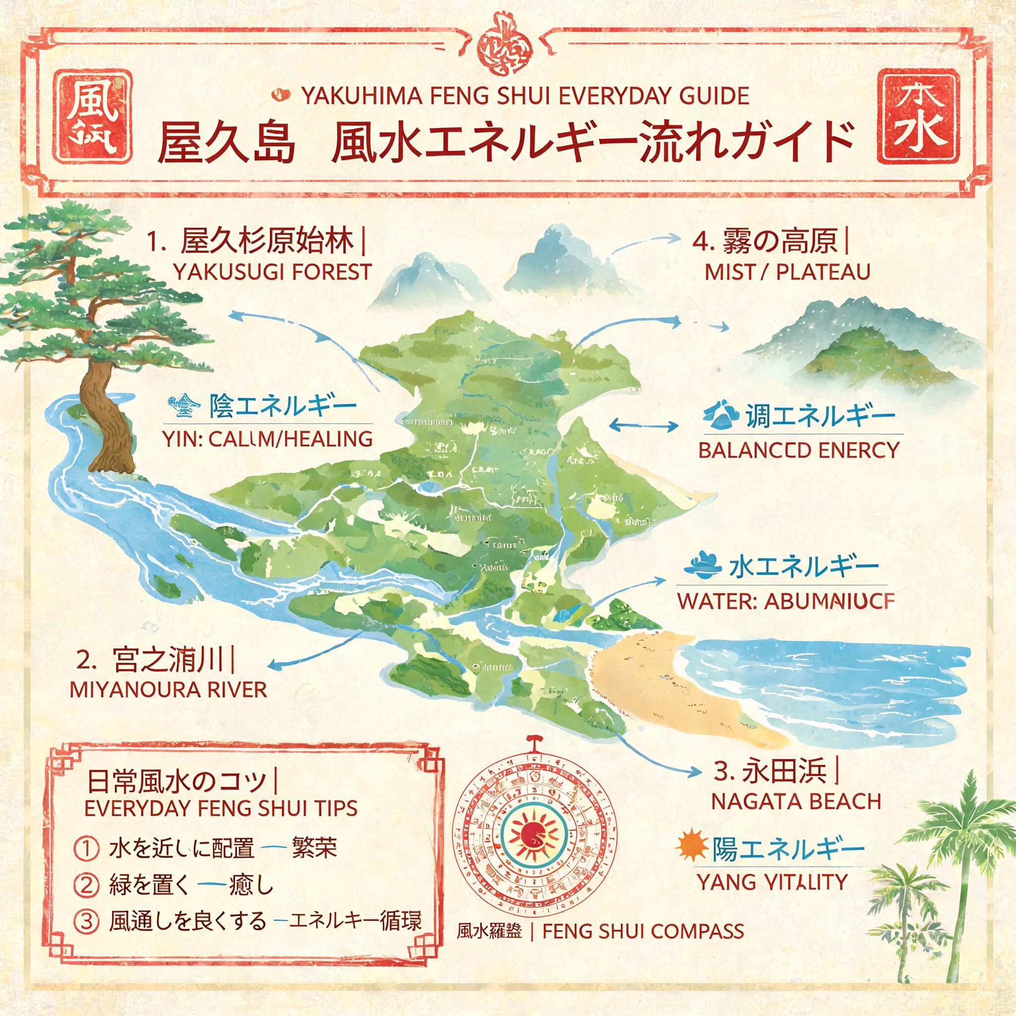 Feng Shui knowledge for everyday living illustration for yakushima feng shui analysis complete landmark energy flow guide